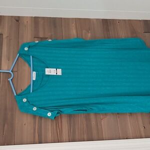 Espresso Turquoise Button-Detail Tank Top